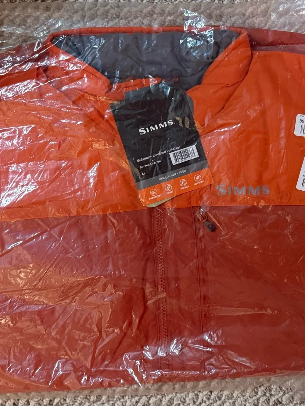 Simms Two-Tone Orange Half-Zip Windbreaker